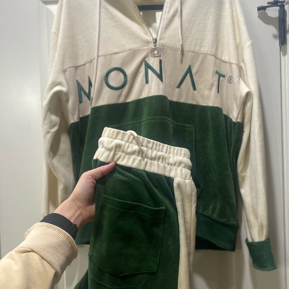 Monat Green and Cream Tracksuit